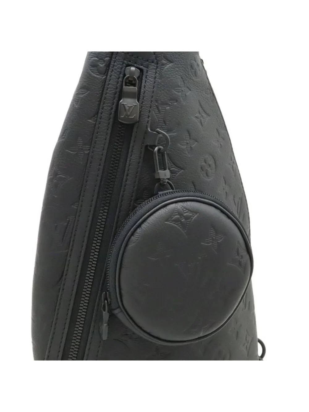 Louis Vuitton Monogram Shadow Duo Sling Bag Noir Black Coin